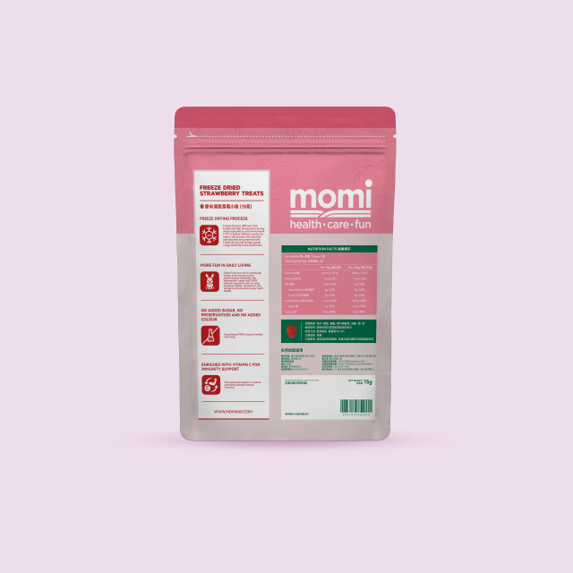 【鼠木曦】美國 MOMI 摩米特級凍乾水果小食 15g 草莓/蘋果/鳳梨/香蕉/藍莓/水蜜桃/雪梨 天竺鼠/兔用零食