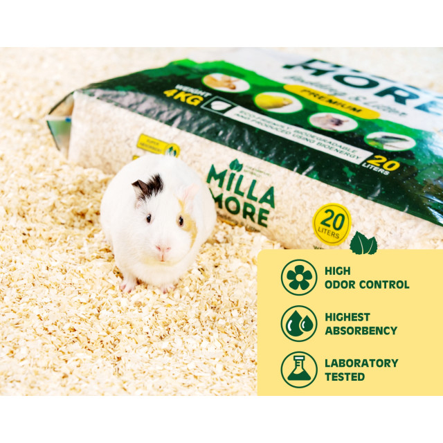 【鼠木曦】美國 MOMI 摩米 MILLEMORE 美麗多天然白楊木質墊料 3.5L / 10L (大顆粒/小顆粒) 倉鼠 天竺鼠 兔 實驗室無塵木粒 超強吸水除臭